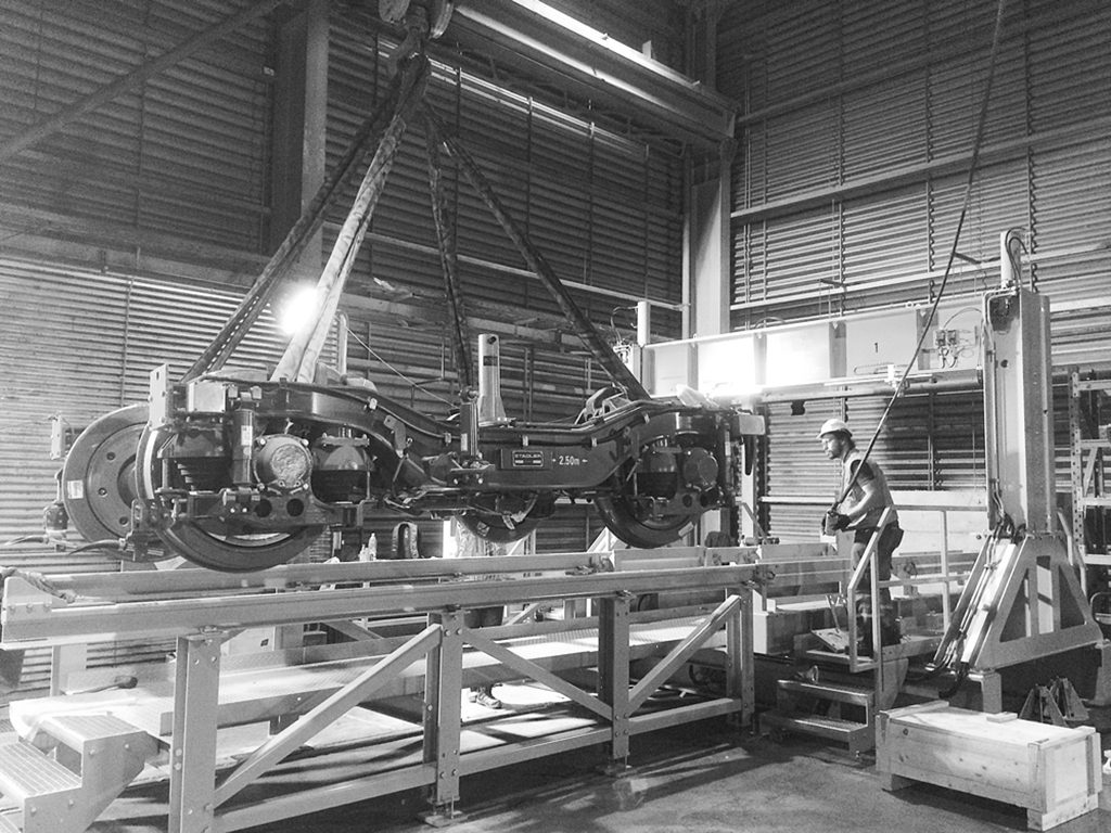 Bogie test rig in service